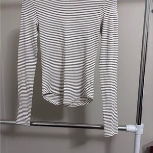 American Eagle Outfitters olive green and White Striped Long Sleeve Tee
